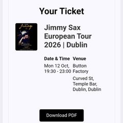 Jimmy Sax - 12th Oct