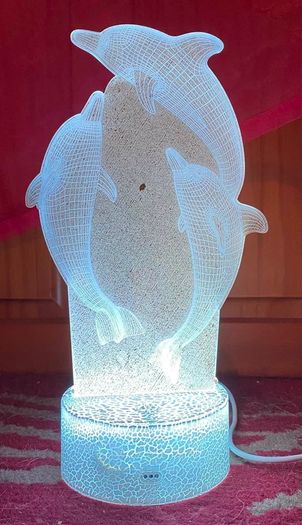 remote control 3D night light, various colours