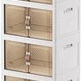 Storage Boxes with a lid, 4 Piece Large Collapsible Wardrobe, Stackable Storage Boxes with wheels Plastic Collapsible Organiser Kitchen Foldable Plastic Box (4 /110L) Image 6