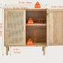 Rattan Storage Cabinet with 2 Magnetic Doors and Adjustable Shelves Image 2