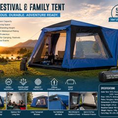5/6 Person XL Festival & Family Camping Tent