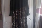 Maxi Dress with Asymmetrical Floral Pattern skirt