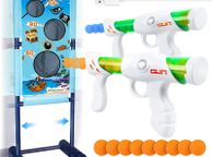 main image for ad Moving Shooting Targets Game Electric Scoring Target Kids Toy with 2 Popper Guns 18 Foam Balls Outdoor Garden Toys Gifts for Boys Girls 110 x 42cm