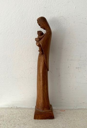 Vintage Mid-Century Modern Madonna & Child Statue