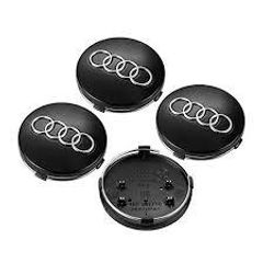 Audi 60mm 2.36 Inch Black Chrome Silver Alloy Wheel Center 4B0601170 Emblems Caps 4B0 601 170 3.0T 2.0T A3 A4 A5 A6 A7 A8 Q3 Q5 Q7 TT A4L A6L