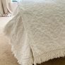 Soft white cotton double bedspread Image 5