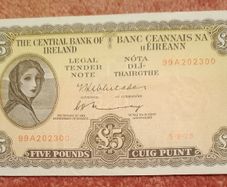 Irish Five Pound Note - Lady Lavery
