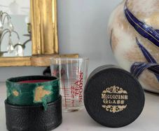 antique medicine glass and box