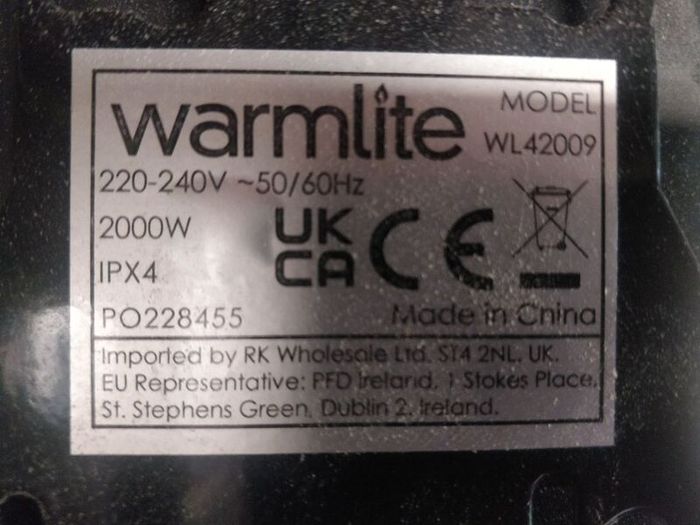 Warmlite WL42009 Quartz Portable Patio Heater
