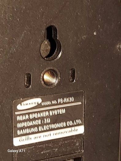 Samsung Surround Sound Speaker System, Subwoofer Speaker Model PS-WQ100, 4 Rear Speakers Model PS-RX30 and Centre Speaker Model PC-CX30