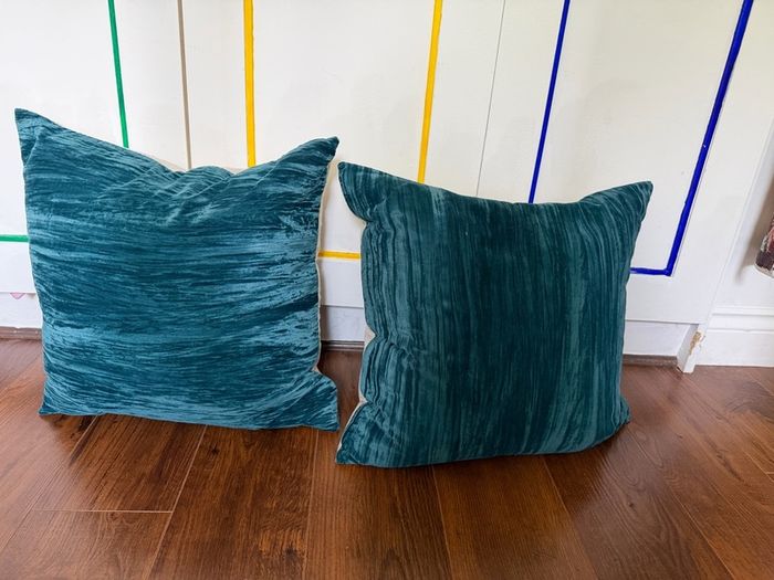 Luxurious Teal Cushions feather filled
