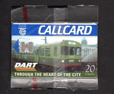 1996 Ireland 20 unit D.A.R.T (Dublin Area Rapid Transport) Weekly Ticket (Schlumberger SC7) Call Card Mint in packaging. Telecom Eireann Card Number 1126