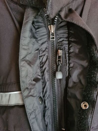 Mens motorbike waterproof Cordura jacket coat with shoulder and elbow pads armour Size medium black heavy biker motorcycle