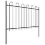 Garden Fence with Hoop Top Steel 8.5x1.2 m Black Image 2
