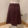 Burgundy & brown A-line midi skirt. Size 10 Image 3