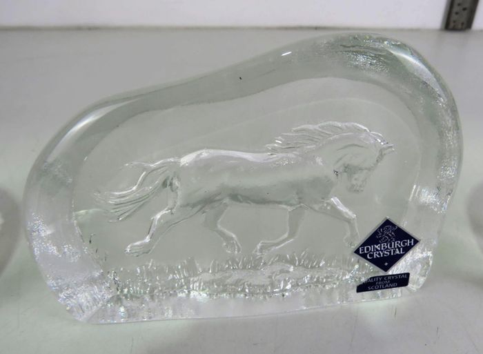 Vintage Edinburgh Crystal Horse Sculpture