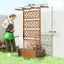 Wooden Trellis Planter Box, Raised Garden Bed to Grow Vegetables, Herbs and Flowers, Orange Image 2