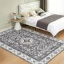 Washable Rugs Living Room Boho Rug for Bedroom Anti Slip Rugs Classic Large Rugs for Living Room Vintage Area Rugs Soft Short Pile Rug Washable Rugs Vintage 80x150CM Blue Image 3