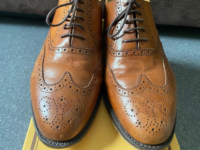 Barker England Windsor Collection Brown Leather Brogues Size UK8,5 Cedar Calf