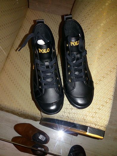 Black Polo Ralph Lauren laced boots NEW