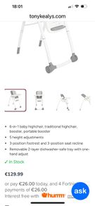 high chair pink, jole, 6-in-1 multifunctional