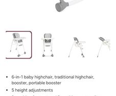 high chair pink, jole, 6-in-1 multifunctional