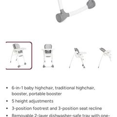 high chair pink, jole, 6-in-1 multifunctional