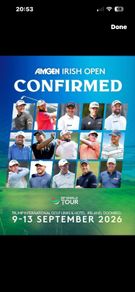 irish open tickets x 2 sunday