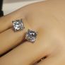 Solid Sterling Silver 8 mm Cushion Cut Swarovski Zirconia Studs Image 3