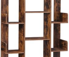 _Tree-Shaped Bookcase with 13 Compartments, vintage brown