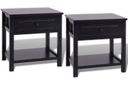 Bedside Cabinets 2 pcs Wood Black