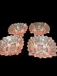 4 x Brockwitz footed prism dish