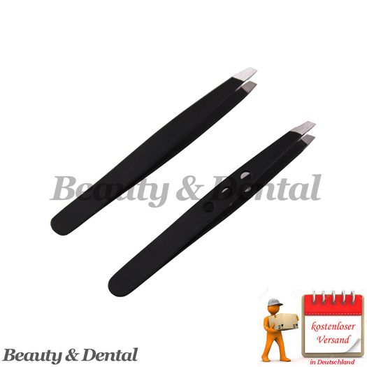 2 PCS Stainless Steel Tips Eyebrow Hair Removal Tweezers