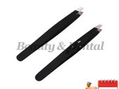 2 PCS Stainless Steel Tips Eyebrow Hair Removal Tweezers