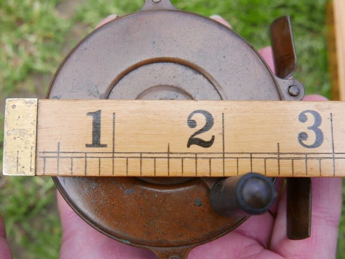 Antique Brass and wood Fishing Reel