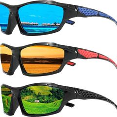 3Pcs Polarised Sunglasses for Men, Classic Vintage Sun Glasses, Polarized Sports Sunglasses, Protection for Driving Fishing Cycling Outdoor