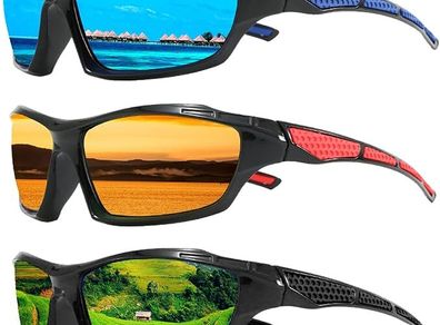 3Pcs Polarised Sunglasses for Men, Classic Vintage Sun Glasses, Polarized Sports Sunglasses, Protection for Driving Fishing Cycling Outdoor