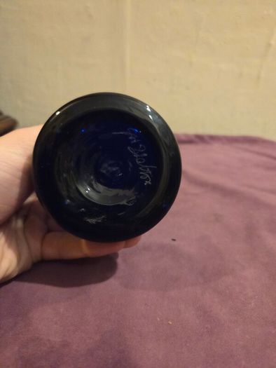 John Shelton Cobalt Blue Glass Vase - Signed