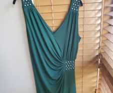 Vestis Emerald Green Occasion Dress with Stud Detail