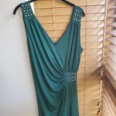 Vestis Emerald Green Occasion Dress with Stud Detail