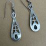 Vintage Sterling Silver & Blue Topaz Kit Heath Drop Earrings Image 2