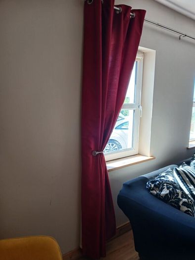 Red curtains