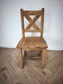 solid wood chairs x 6