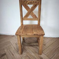 solid wood chairs x 6