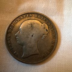 1853 Queen Victoria Silver Shilling Antique Victorian Coin