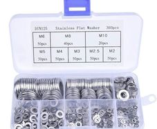 180pcs Stainless Steel Sealing Solid Gasket Washer M2 M2.5 M3 M4 M5 M6 M8 M10 Sump Plug Oil For General Repair Seal Ring Set