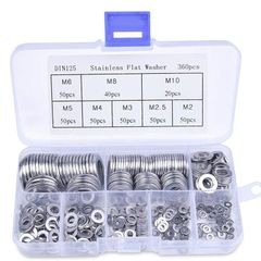 180pcs Stainless Steel Sealing Solid Gasket Washer M2 M2.5 M3 M4 M5 M6 M8 M10 Sump Plug Oil For General Repair Seal Ring Set