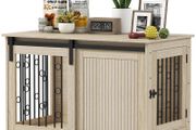 Dog Crate for Medium and Large Dogs Modern Side Table with 2 Doors and Latch 100x56x65 cm Oak