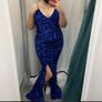 Royal blue sequin debs dress Image 5