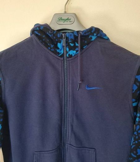 Nike camo full zip hoodie size medium ptp 22" navy in good condition